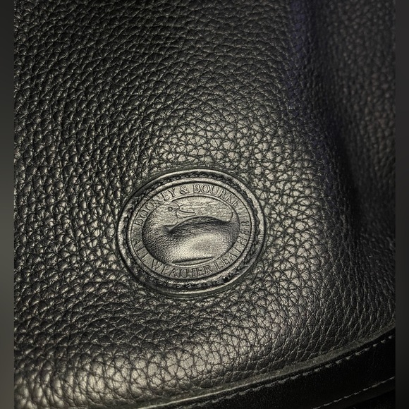 Dooney & Bourke Leather Black Pebbled Drawstring Purse - Picture 3 of 4